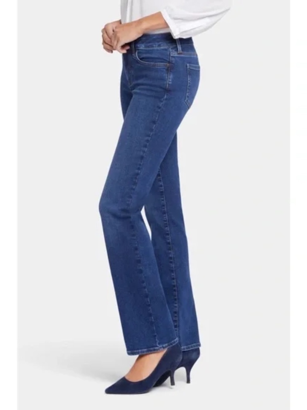NYDJ Marilyn Straight Leg High Rise Jeans in Cooper Wash Lift Tuck Size 12 - Picture 2 of 11